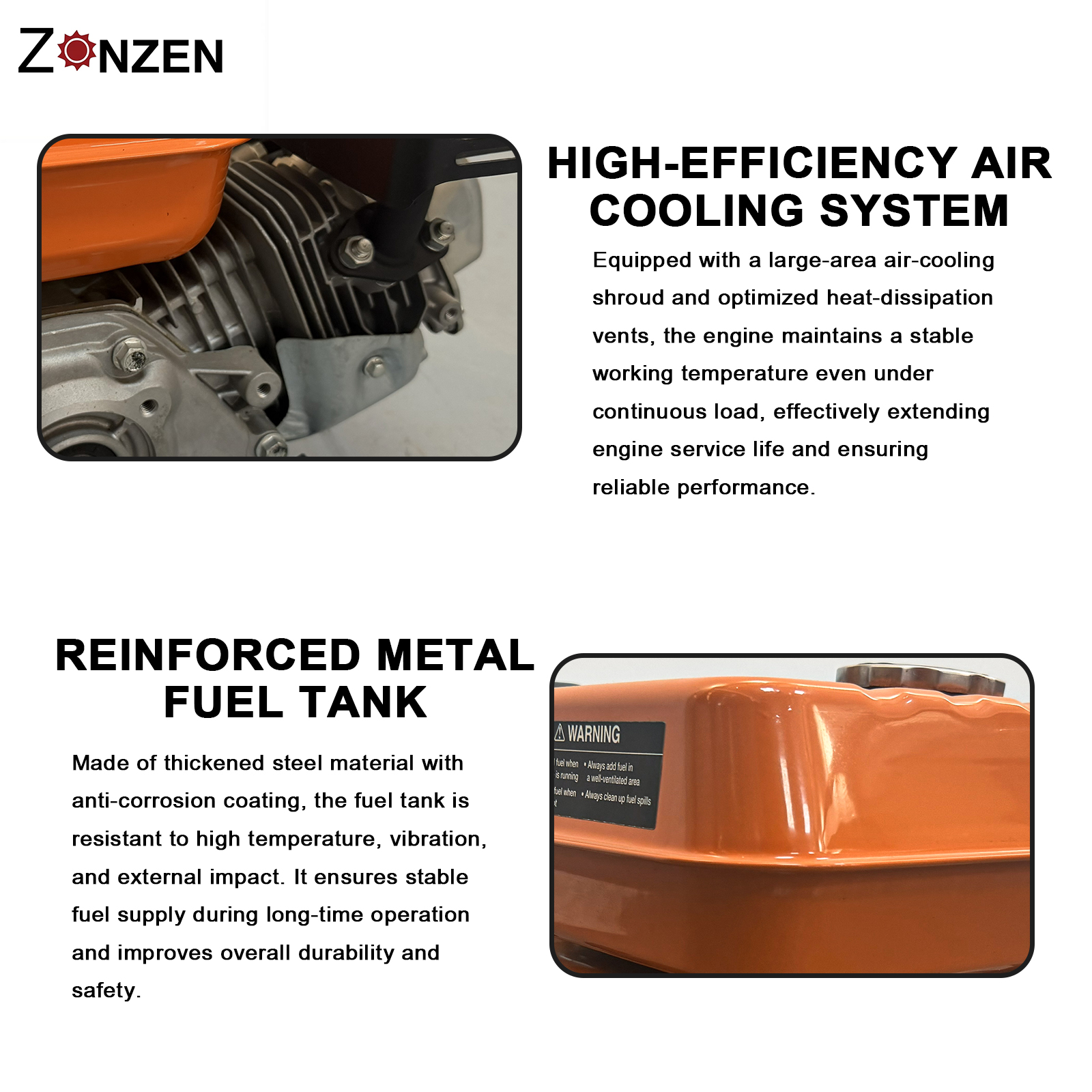ZONZEN 170CF 212cc 4kw Gasoline Engine - Image 3