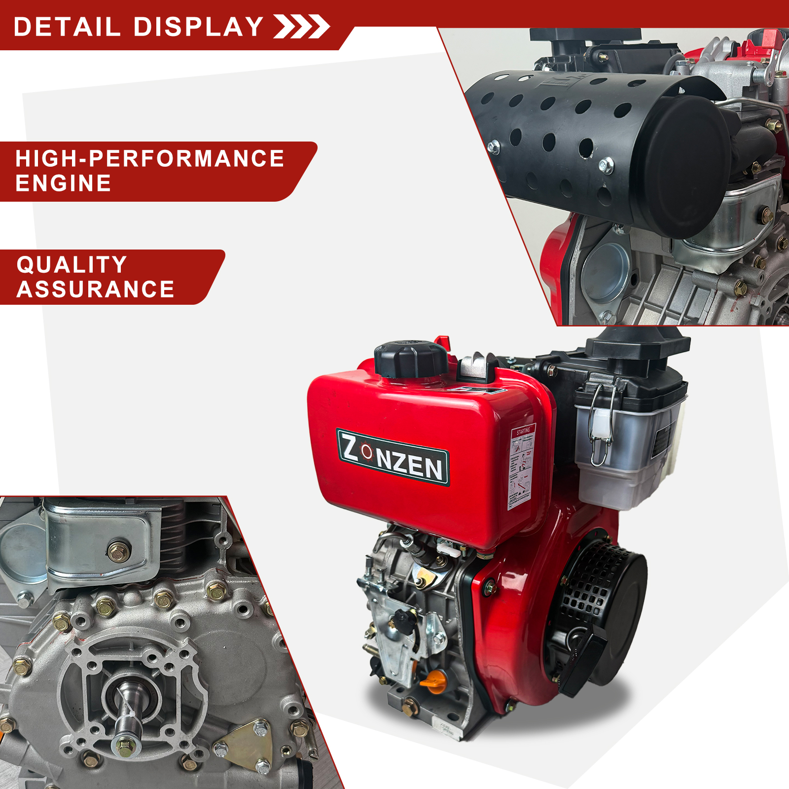 ZONZEN 178CF 4-Stroke 5.5HP Air Cooled Diesel Engine - Image 3