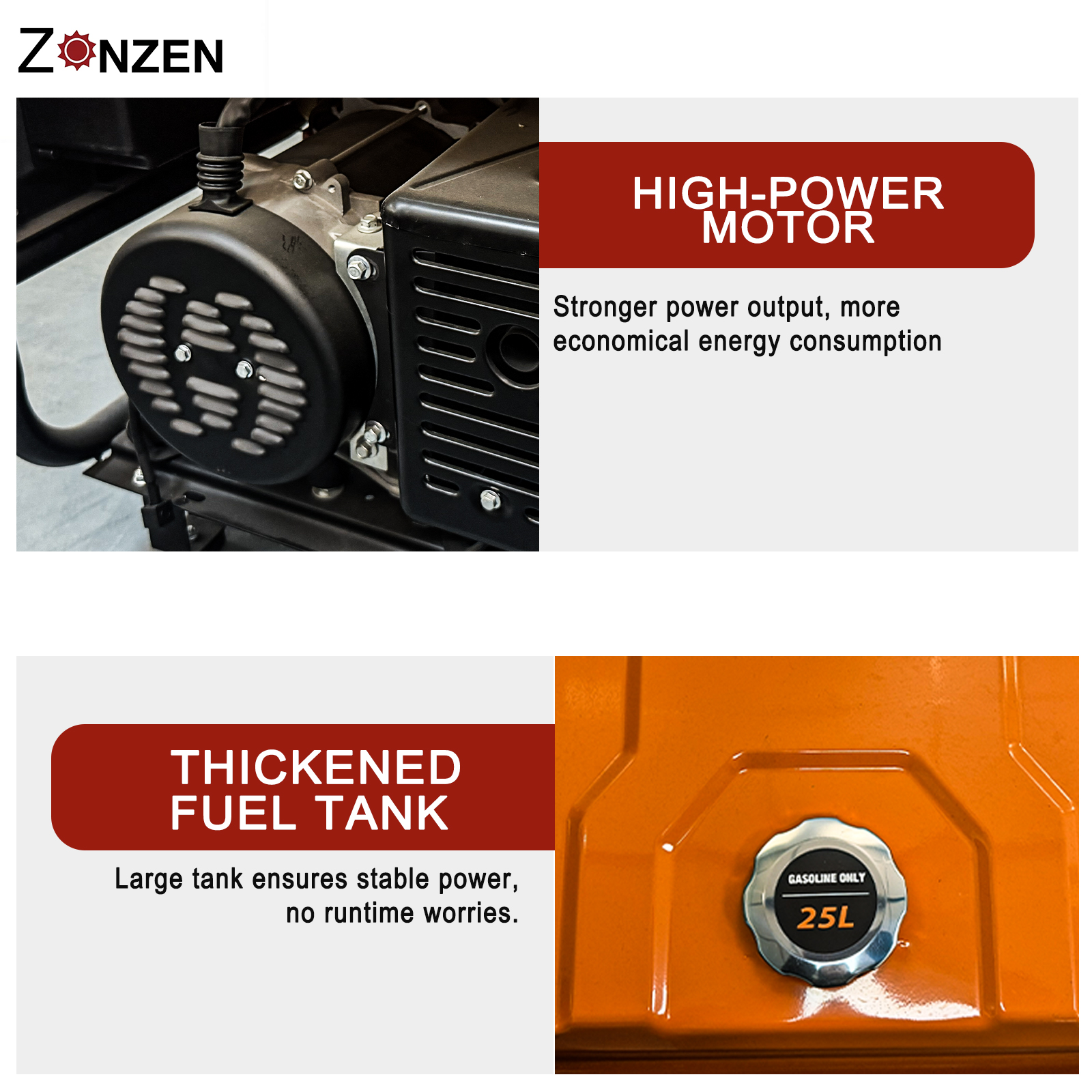 6.5KW Open Frame Gasoline Generator | ZONZEN - Image 4